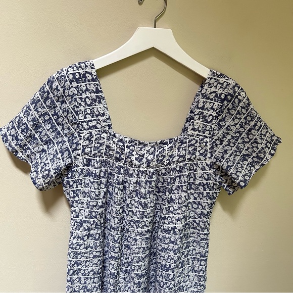 Rails ~ new ~ Valentina Ruffle Hem Crinkle Dress in Navy Camellia size Small - Picture 9 of 16